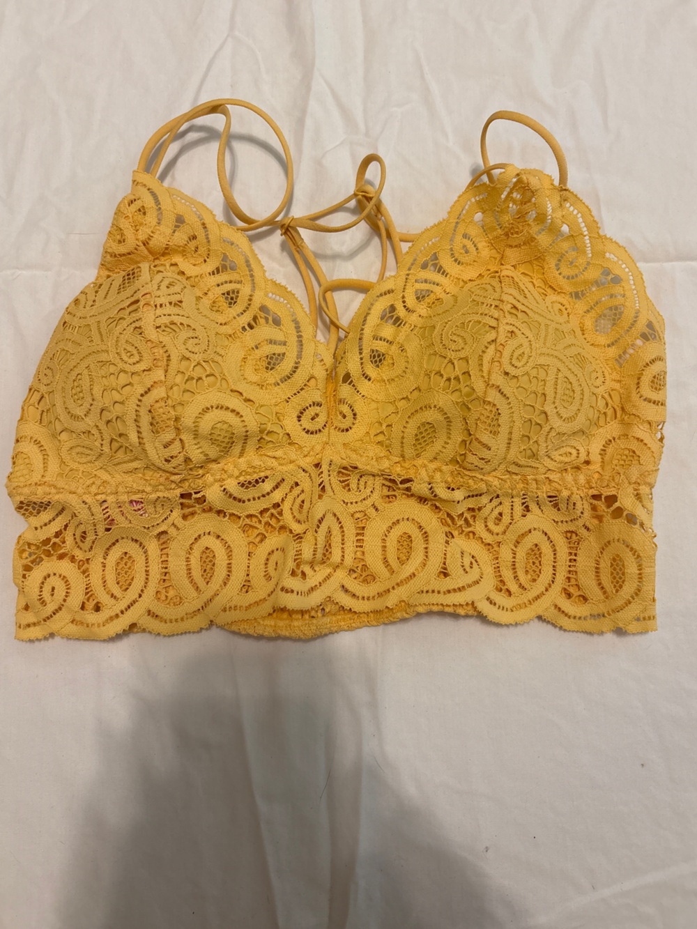 PINK Victoria's Secret Lace Bralette in Yellow